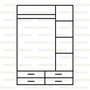 Шкаф ECO - 4 из массива дерева Ш-150см,В-200см,Г-60см