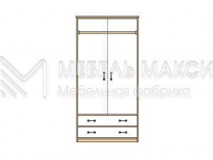 Шкаф ECO - 1 из массива дерева Ш-100см,В-180см,Г-60см