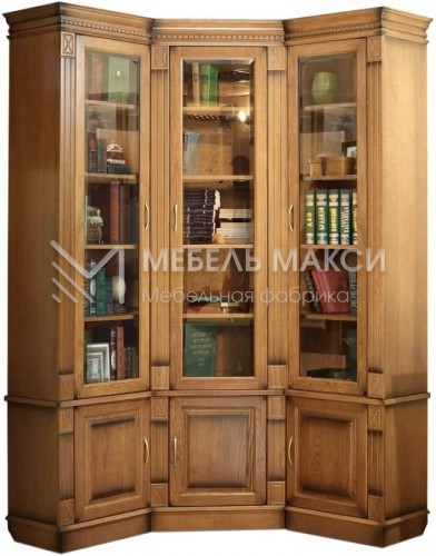 Книжный шкаф Верди угловой - 290 из массива Ш-142.5/142.5см, В-230см,Г-40см
