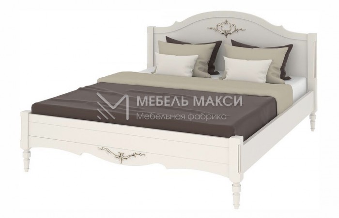 Кровать Амелия модель №2 с резным элементом МДФ+Бук