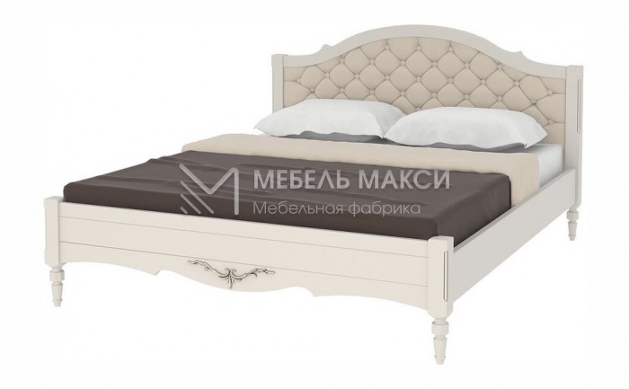 Кровать Амелия модель №3 с резным элементом МДФ+Бук