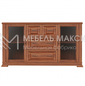 Комод Верди - 204 (стекло) из массива Ш-160см,В-85см,Г-45см