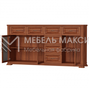 Комод Верди - 243 (стекло) из массива Ш-200см,В-100см,Г-45см