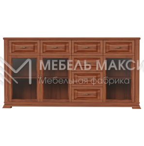Комод Верди - 243 (стекло) из массива Ш-200см,В-100см,Г-45см