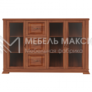 Комод Верди - 232 (стекло) из массива Ш-160см,В-100см,Г-45см