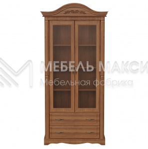 Шкаф Паола книжный с 2 ящиками из массива Ш-100см,В-220см,Г-45см