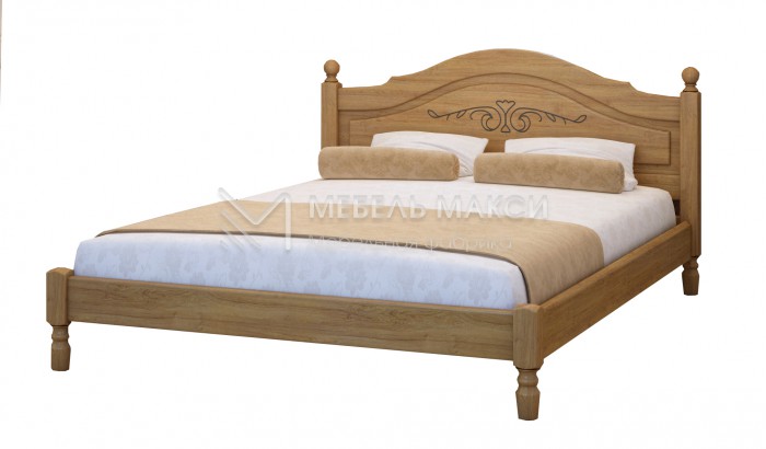 Кровать Филенка с резьбой из массива дерева