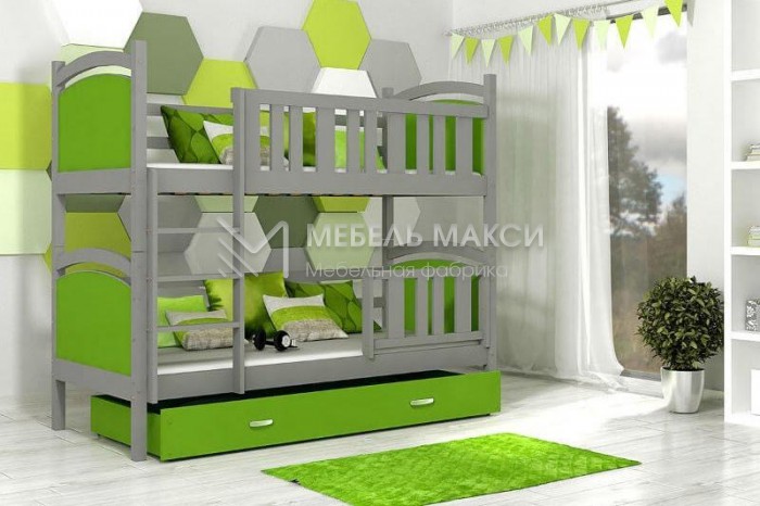 Кровать 2-х ярусная Дуо из массива дерева